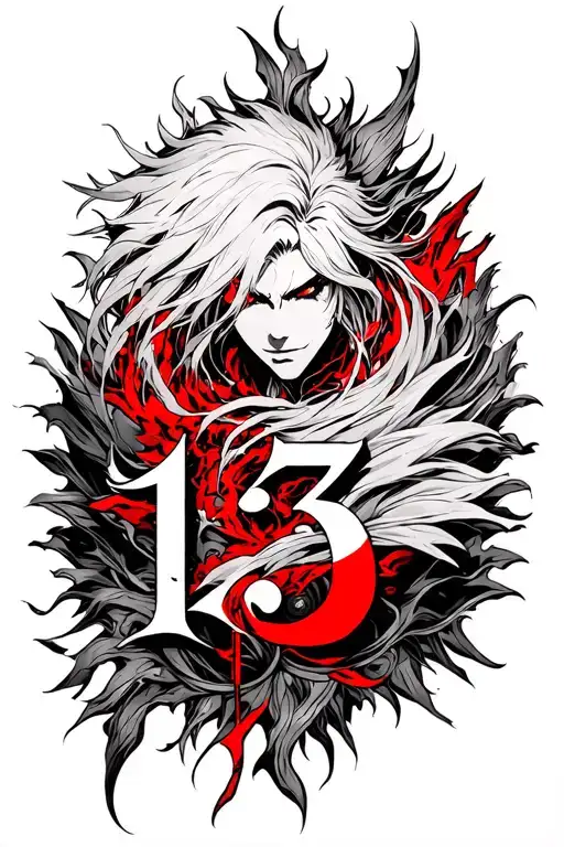 red 13 from final fantasy 7 tattoo design idea