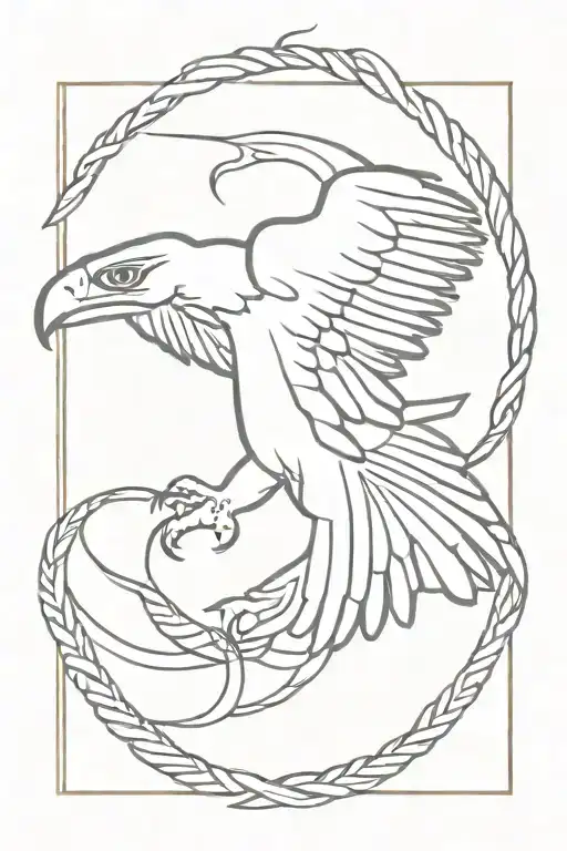 eagle attacking snake wrapped just like the Mexican flag  tattoo design idea