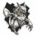mewtwo low poly tattoo design idea