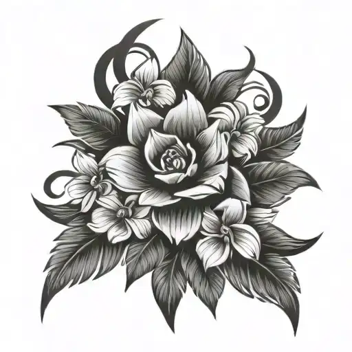 guam seal flowers spine tattoo tattoo design idea