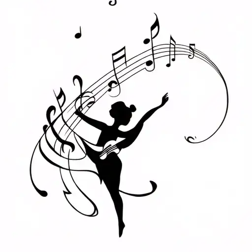 Dance and Music tattoo design idea