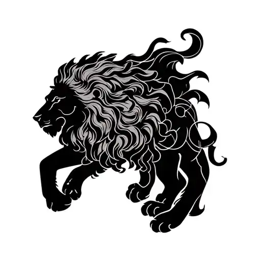 full forearm tattoo with lion astrological sign and mourning of a father tattoo design idea