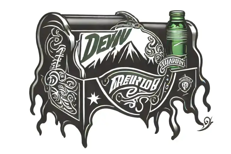 Mountain dew chest tattoo tattoo design idea
