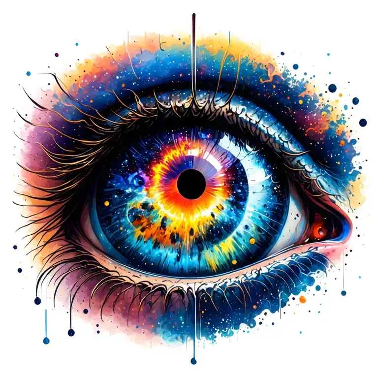 galaxy eye tattoo design idea
