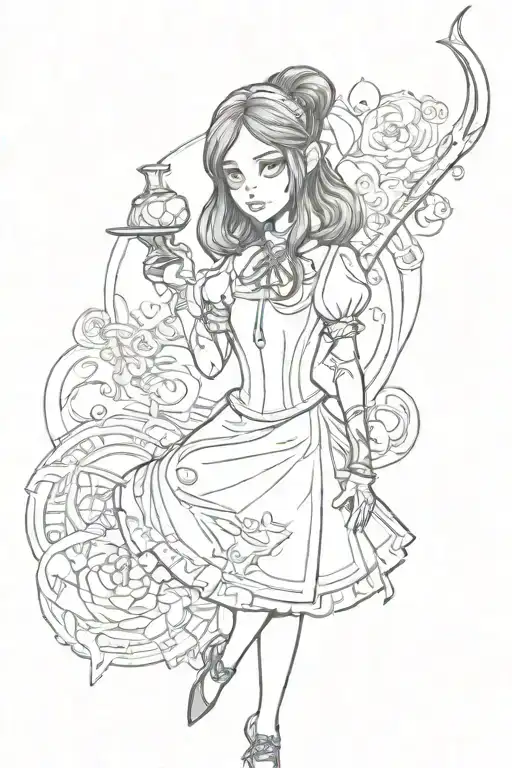 alice madness return tattoo design idea
