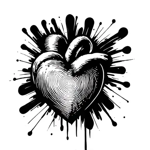 Fingerprint Heart tattoo design idea