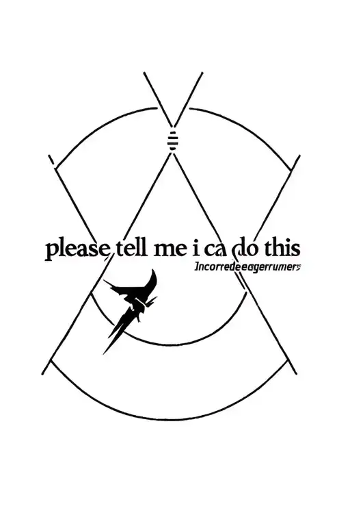 "please tell me i can do this" incorperated into the edgerunners bladerunner logo tattoo design idea