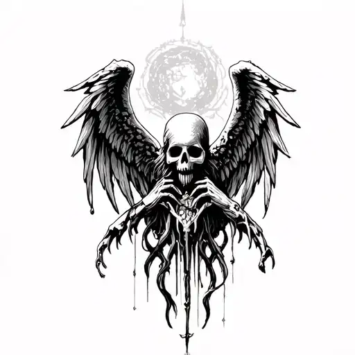 angel of death tattoo design idea
