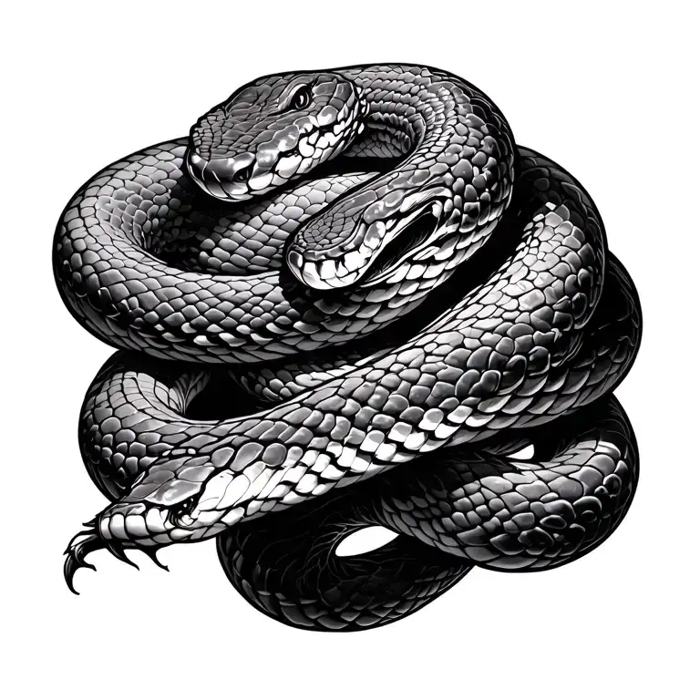 snake wrapped around spine  tattoo design idea