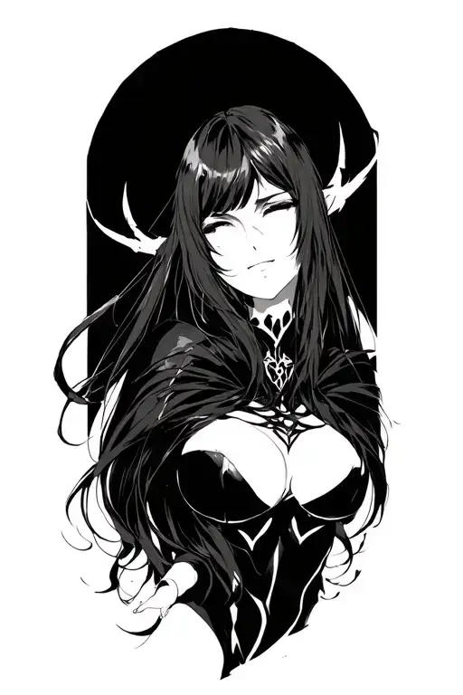 Akame from the anime of the Killer Akama and Albedo from Overlord Renoving a strip alone Avizes love passion to the other kindness and tattoo design idea