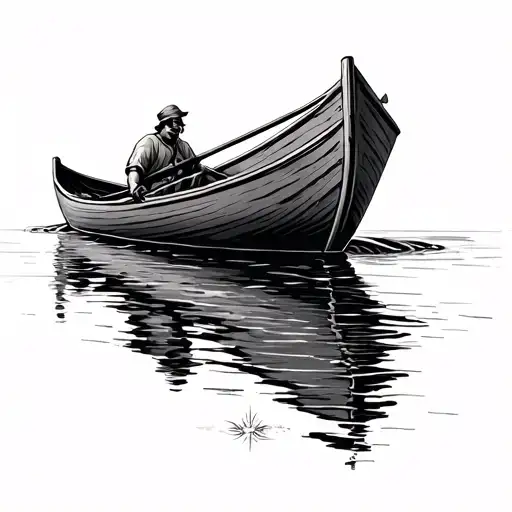 row boat tattoo design idea