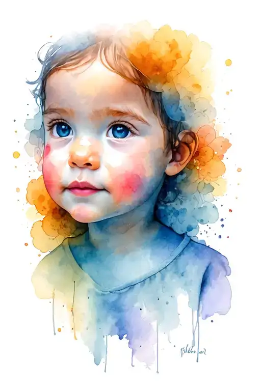 Children's face tattoo design idea