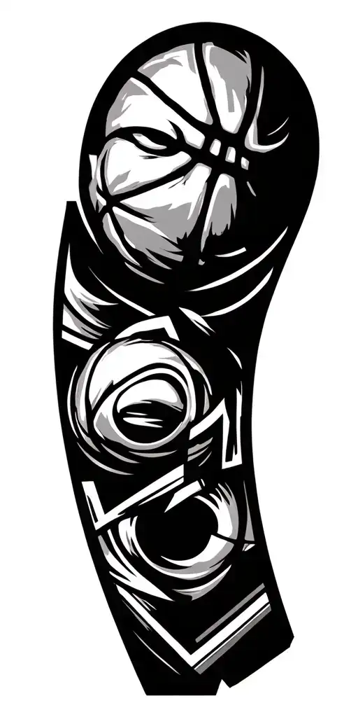 4 gangster brothers basketball merging tattoo design idea