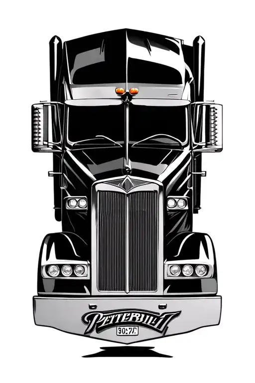 peterbilt semi truck tattoo design idea