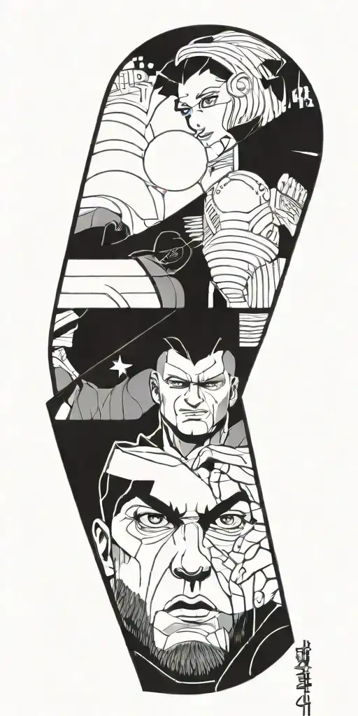 comic book tattoo design idea