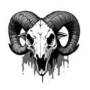 charging ram skull tattoo design idea