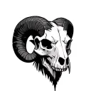 charging ram skull tattoo design idea