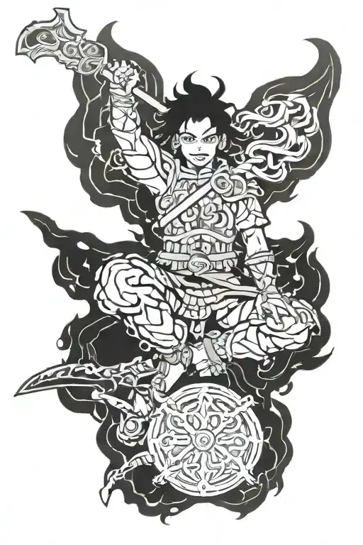 demon slayer anime tattoo design idea