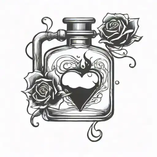 love potion bottle tattoo design idea