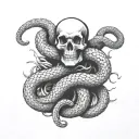 skeleton snake tattoo design idea