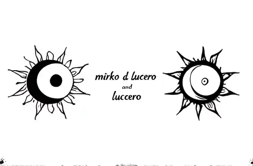 "sun and moon, mirko and lucero" tattoo design idea