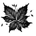 leaves falling tattoo design idea