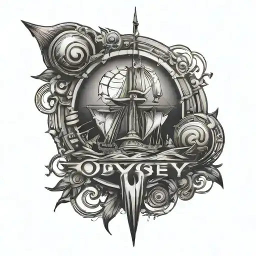 just the word odyssey black monolit tattoo design idea