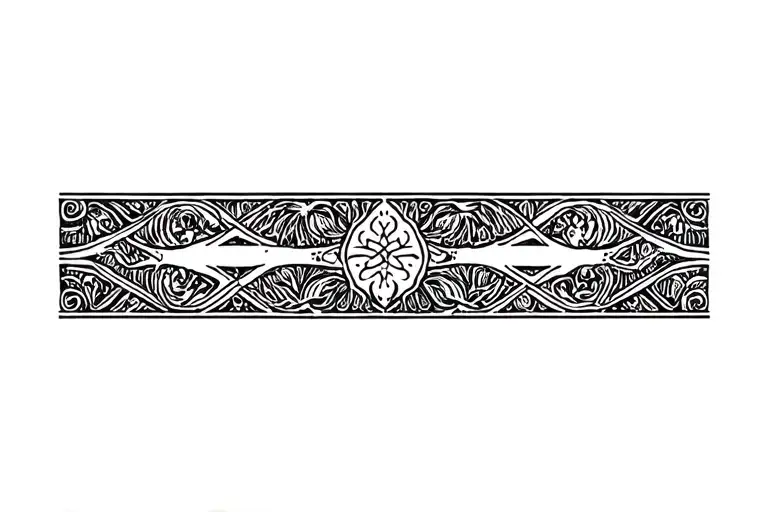 wrist band medieval, mystic, eastern tattoo design idea