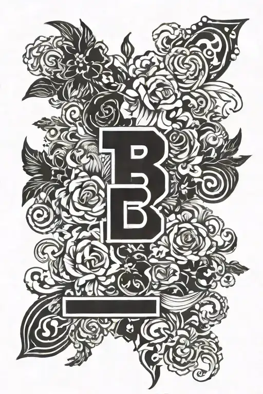 Balenciaga logo incorporated tattoo design idea