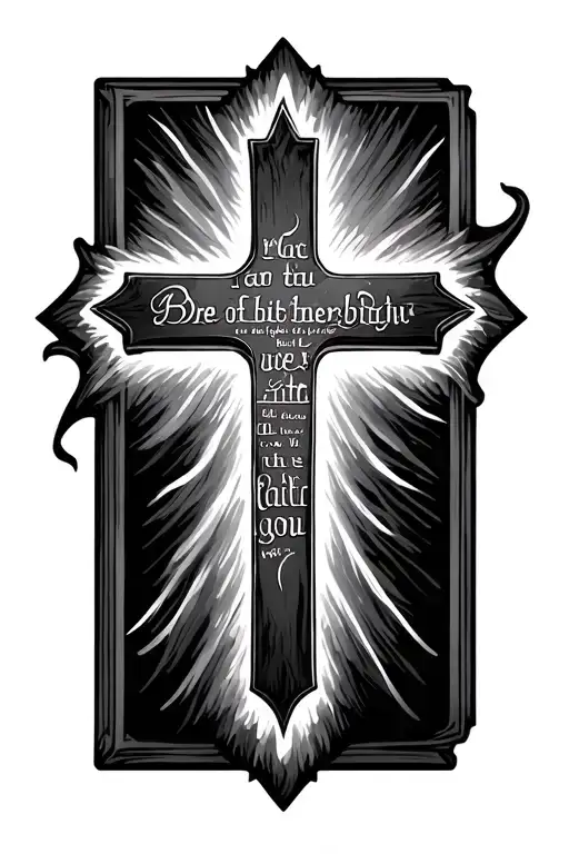 bible scripture, cross, bible tattoo design idea