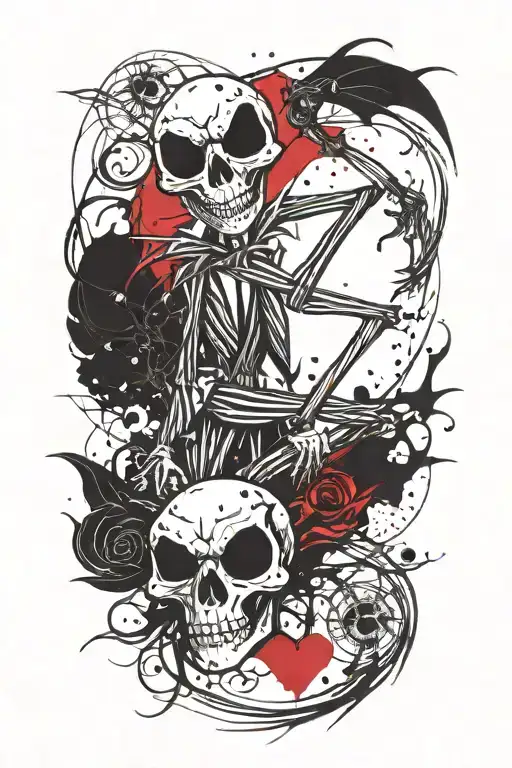 Jamaican Jack Skellington tattoo design idea