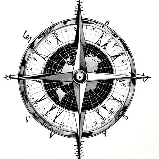 Globe Compass tattoo design idea
