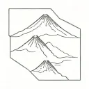 mt Fuji within a shape made tattoo design idea
