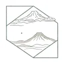 mt Fuji within a shape made tattoo design idea
