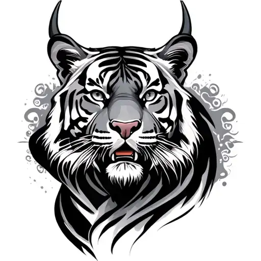 tiger taurus information technology tattoo design idea
