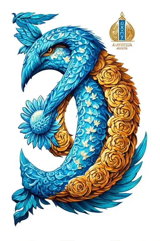 Greek Letter Omega Gama Caravela tattoo design idea