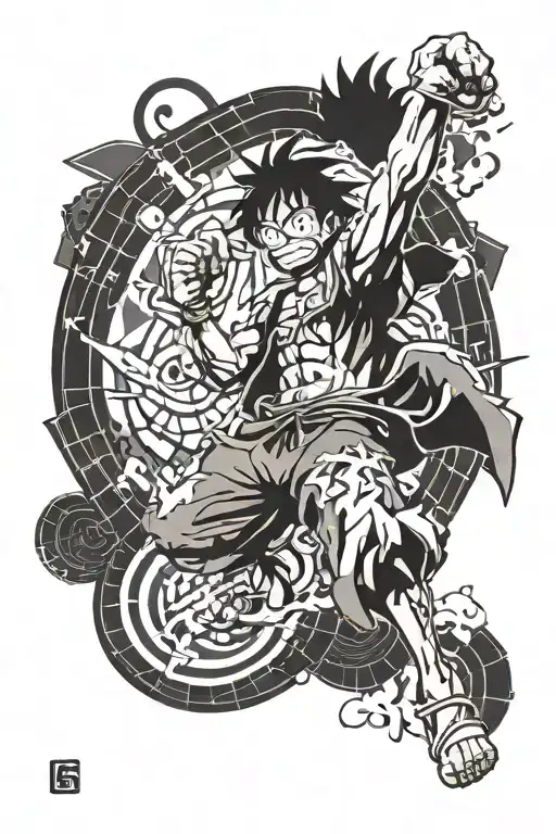 luffy gear 5 tattoo design idea