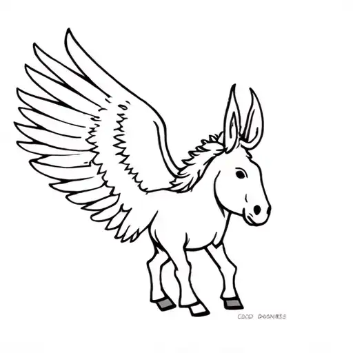 Wingged Donkey tattoo design idea
