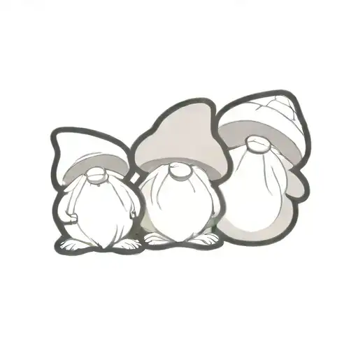 gnomes and mushrooms tattoo design idea