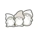 gnomes and mushrooms tattoo design idea