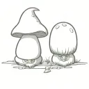 gnomes and mushrooms tattoo design idea