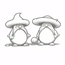 gnomes and mushrooms tattoo design idea