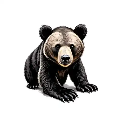 2 bear cub looking tattoo design idea