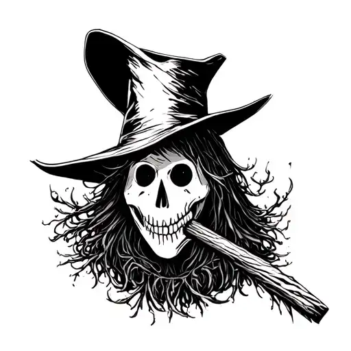 simple scarecrow flash tattoo design idea