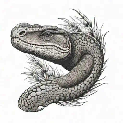 indigenous goanna tattoo design idea
