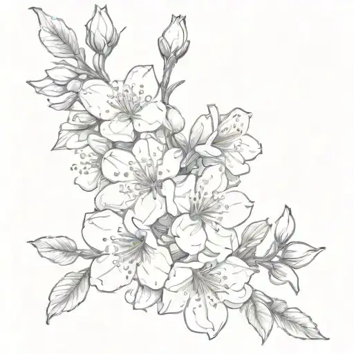 apple blossoms wrapped tattoo design idea