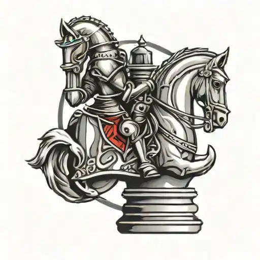 knight chess piece tattoo minimalist tattoo design idea