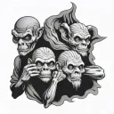 See no evil, hear no evil, speak no evil tattoo design idea