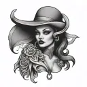 Prostitute tattoo design idea