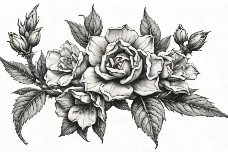 desert rose growing together tattoo design idea